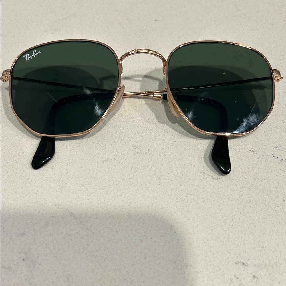 Ray-Ban Gold Sunglasses with Dark Lenses